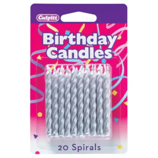 Silver Spiral Specialty Candles, 20pc {1}