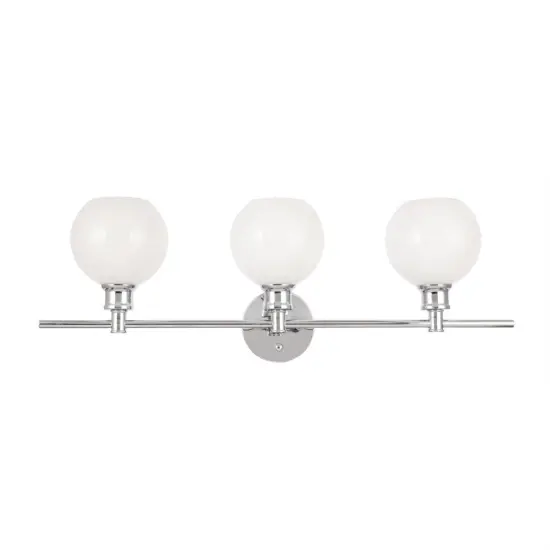 Collier 3 light Chrome and Frosted white glass Wall sconce {3}