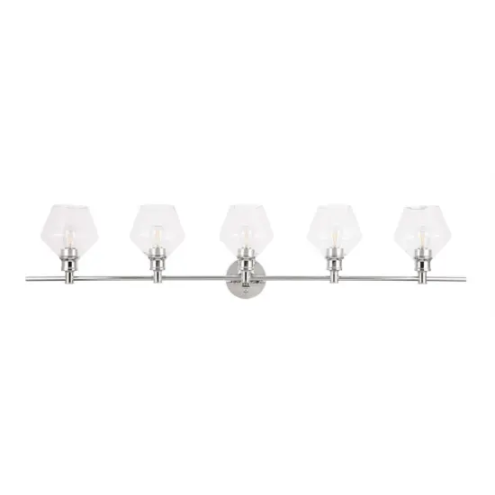 Gene 5 light Chrome and Clearglass Wall sconce {3}