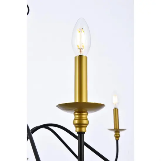 Rohan 30 inch chandelier in matte black and brass {6}