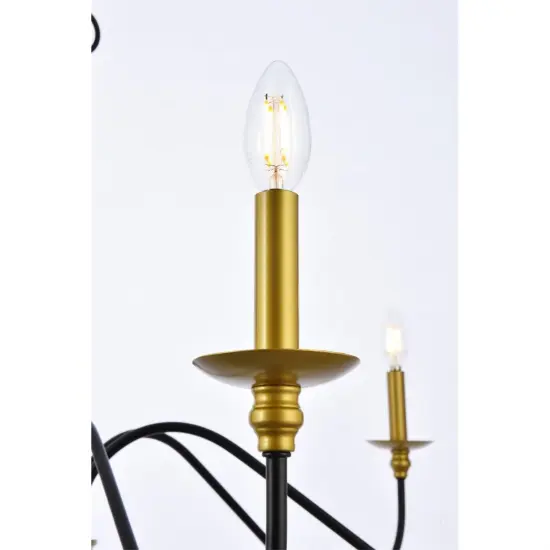 Rohan 48 inch chandelier in matte black and brass {5}