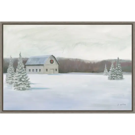 Holiday Winter Barn by James Wiens Canvas Art Framed {1}