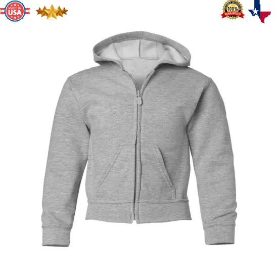 Gildan&reg; Heavy Blend Youth Full Zip Hooded Long Sleeve Sweatshirt Sports grey {1}