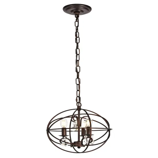 Wallace Collection Pendant D11.8 H13.8 Lt:3 Dark Copper Brown Finish {1}