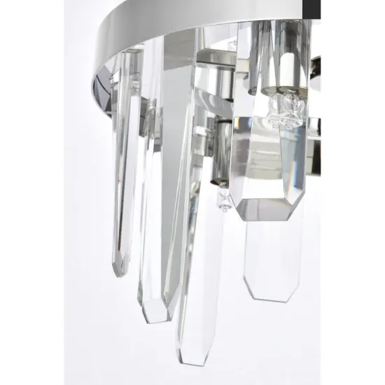 Serena 12 inch crystal round pendant in chrome {6}