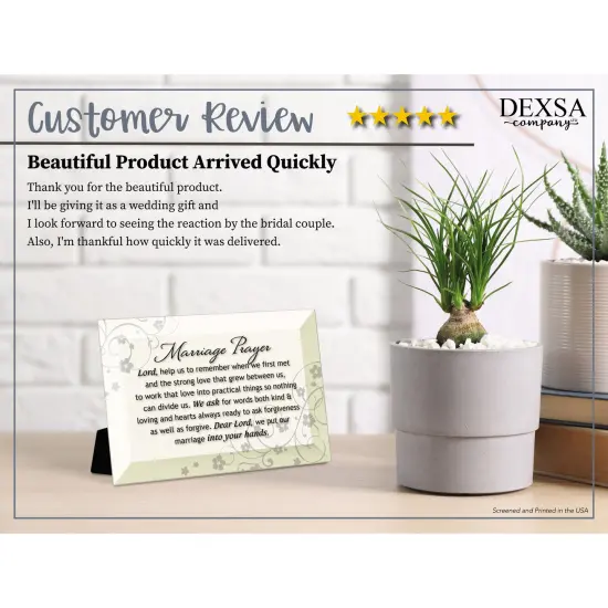 Dexsa Marriage Prayer Beveled Glass Plaque with Easel {2}