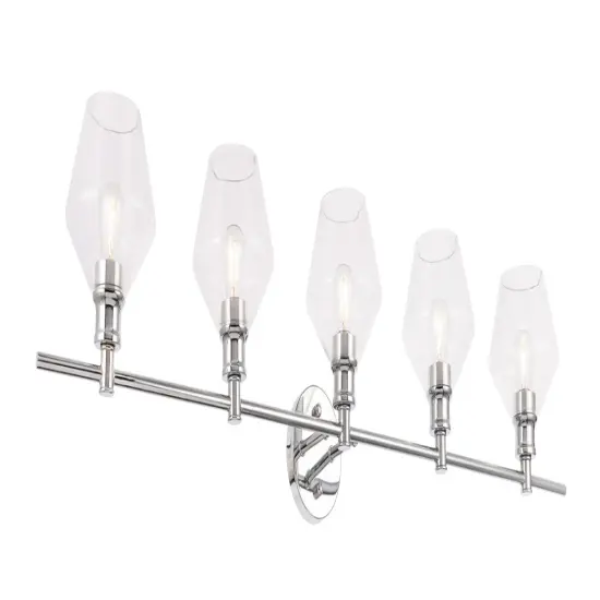 Gene 5 light Chrome and Clearglass Wall sconce {6}