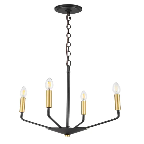 Enzo 4 light Black and Brass pendant {6}
