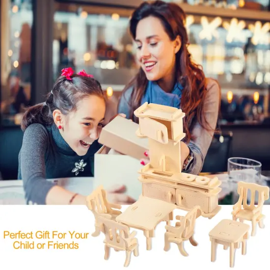 DIY Miniature Furniture Models Set | 3D Wooden Dollhouse Furniture Puzzles {3}