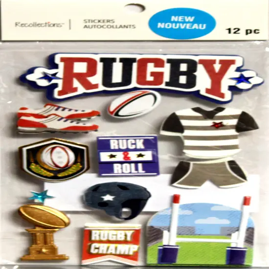 Recollections Rugby Dimensional Stickers {1}
