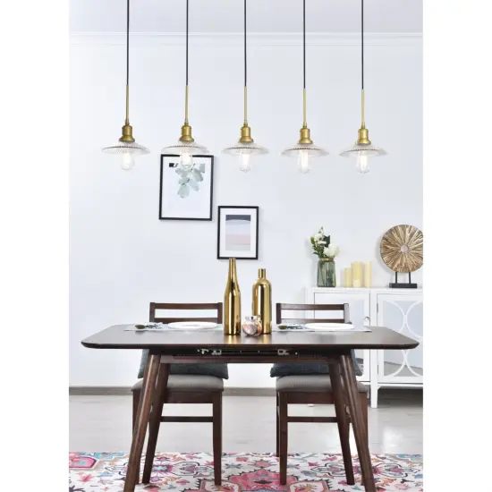 Waltz 5 light brass Pendant {2}
