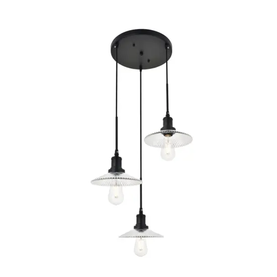Waltz 3 light black Pendant {4}