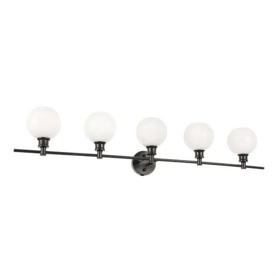Collier 5 light Black and Frosted white glass Wall sconce {5}