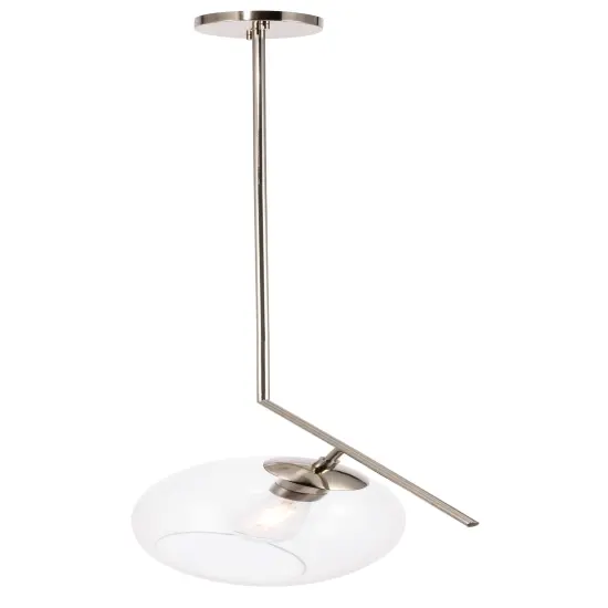Ryland 1 light Chromeand Clear glass pendant {6}