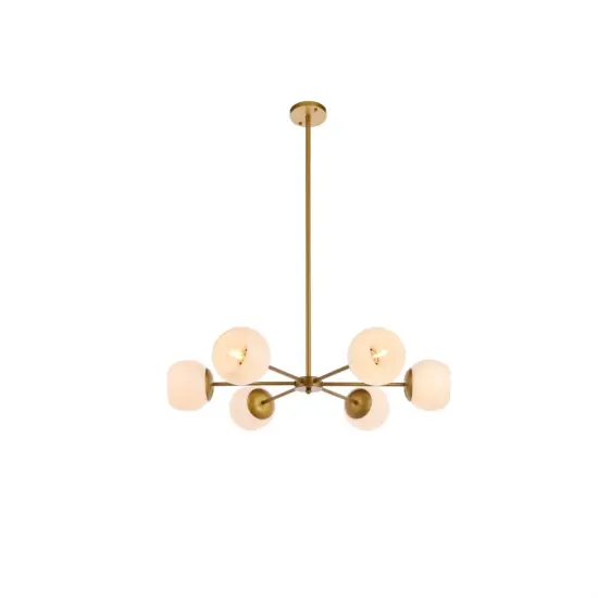 Briggs 30 inch pendant in brass with white shade {1}