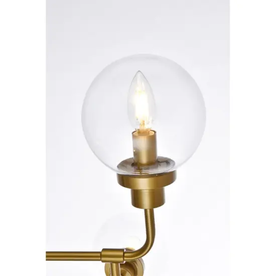 Hanson 8 lights pendant in brass with clear shade {5}