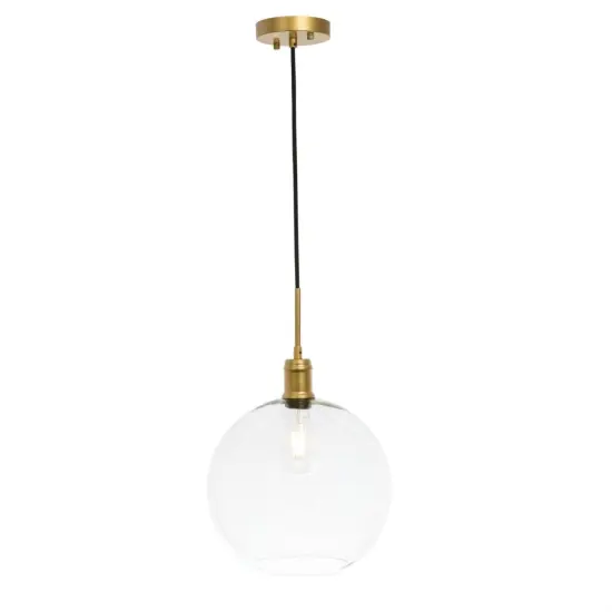 Emett 1 light Brass and Clear glass pendant {1}