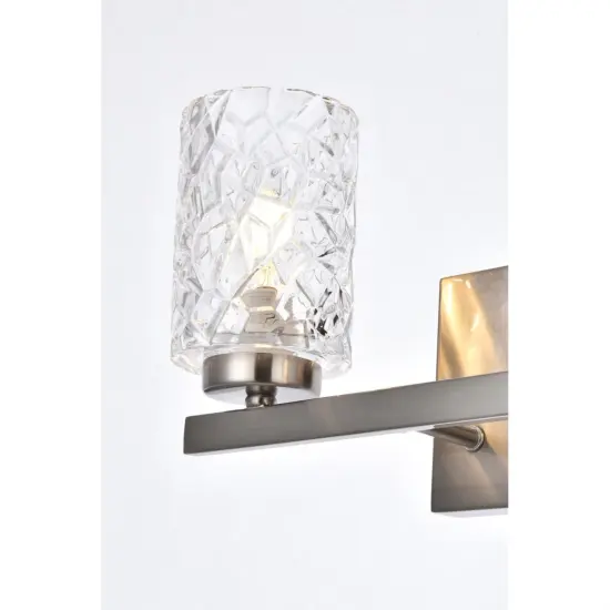 Cassie 2 lights bath sconce in satin nickel with clear shade {5}