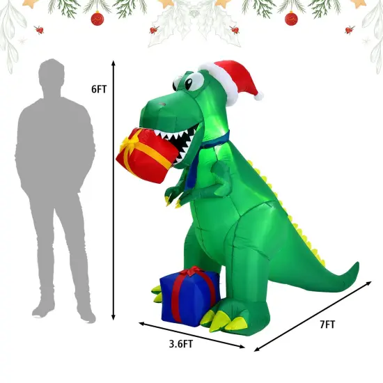 6 Feet Christmas Inflatable Dinosaur for Indoor and Outdoor {5}