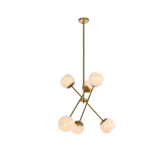 Axl 24 inch pendant in brass with white shade {1}