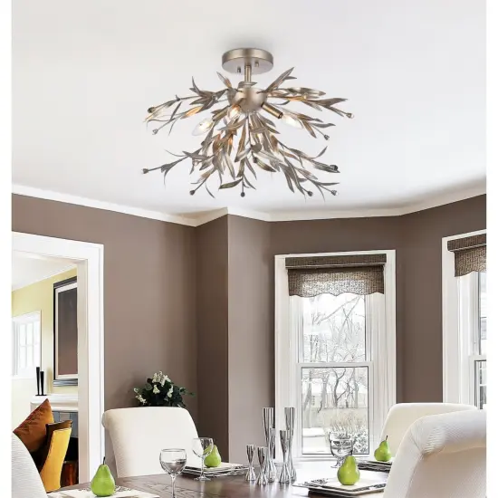 Priscilla 23 inch flush mount in silver leaf {2}