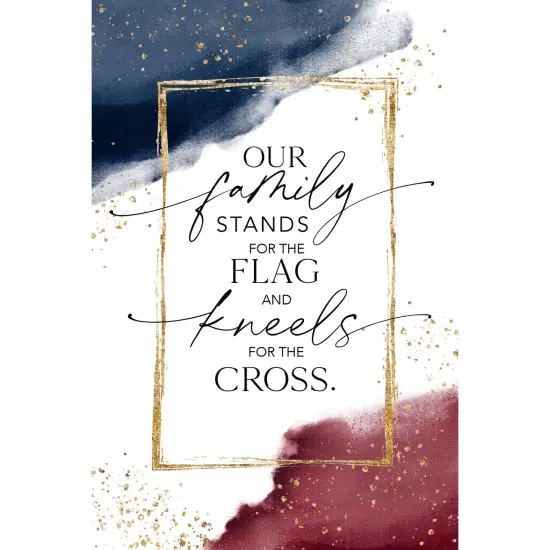 Dexsa Our Family Stands Wood Plaque with Easel and Hanger 6 inches x 9 inches {1}