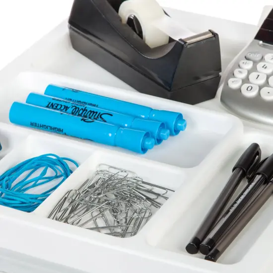 IRIS USA 10 Drawer Rolling Storage Cart with Drawers with Organizer Top, Black/White {3}