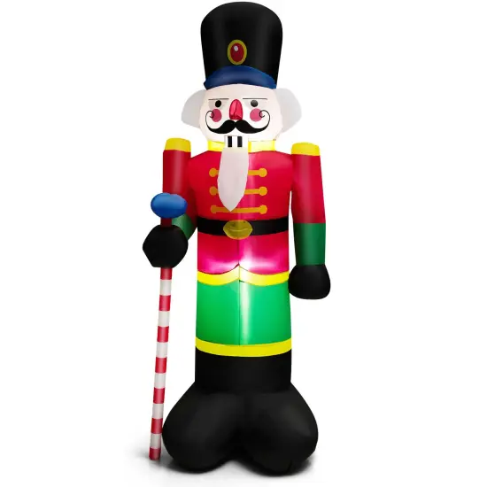 8 Feet Inflatable Nutcracker Soldier with 2 Built-in LED Lights {1}