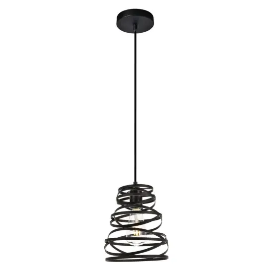 Sybil Collection Pendant D7.5 H9.2 Lt:1 Matte Black Finish {1}