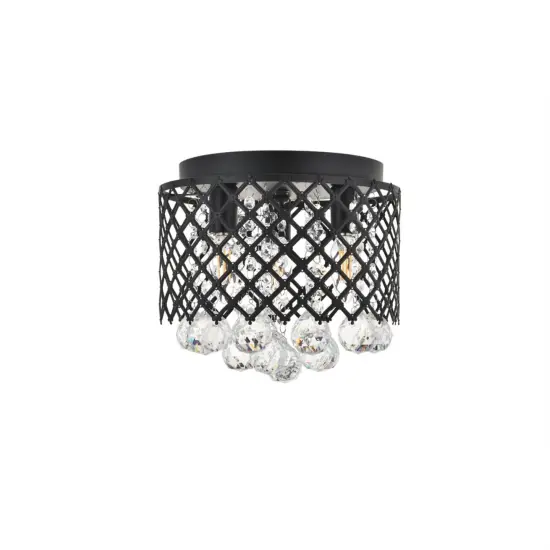 Tully 3 light Matte Black Flush Mount {3}