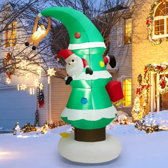 8 Feet Inflatable Christmas Tree with Santa Claus {3}