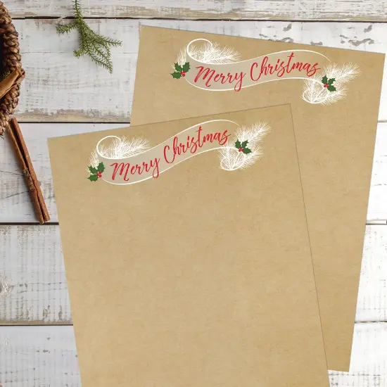 Great Papers! Golden Christmas Holiday Letterhead, Invitations and Announcements, Printer Friendly, 8.5" x 11", 80 Pack {3}