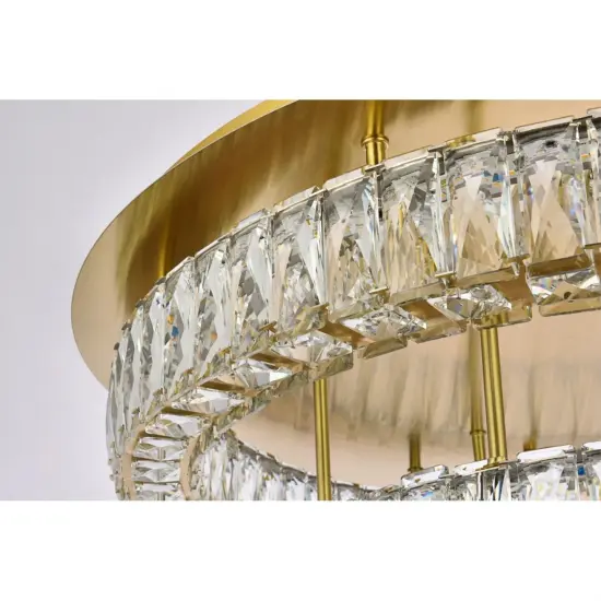 Monroe 30 inch LED double flush mount in gold {6}