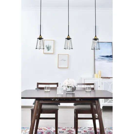 Auspice 3 light brass and black Pendant {2}