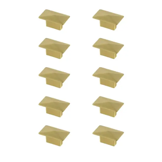 Perry 2" Brushed Gold Rectangle Knob Multipack (Set of 10) {1}