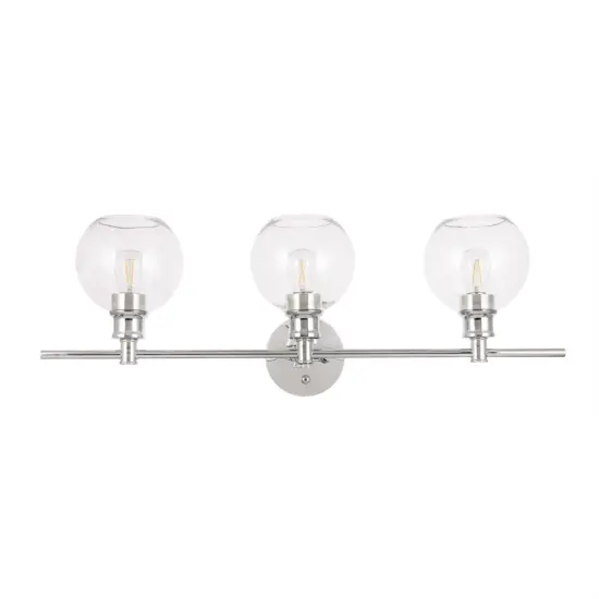 Collier 3 light Chrome and Clear glass Wall sconce {3}