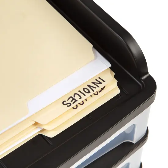 IRIS USA Medium 3-Drawer Desktop Organizer with Open Tray Top, for Office, School, Stationary, Makeup Organizer, Bathroom, Utility, Medical Supplies, Desk Organizer, Versatile Storage, Black {4}