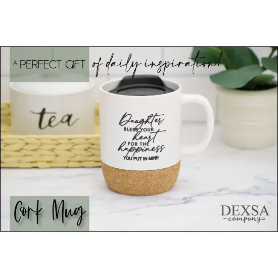 Dexsa Daughter Designer Cork Bottom Mug with Lid - 14 oz {4}