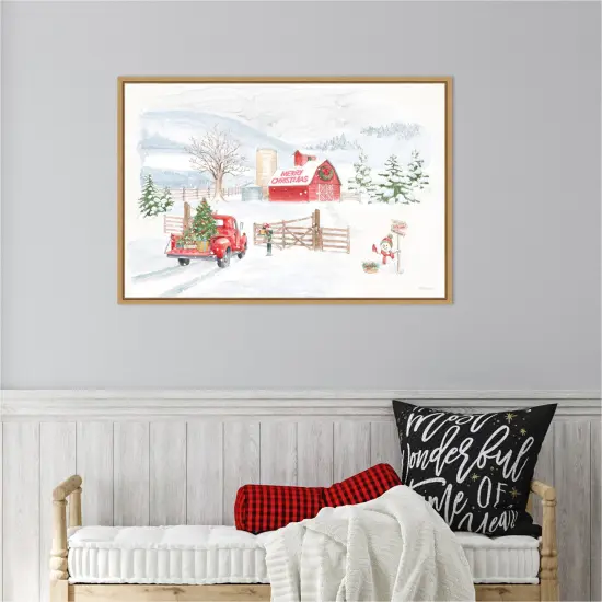 Home For The Holidays I Snowman by Beth Grove Canvas Art Framed {6}