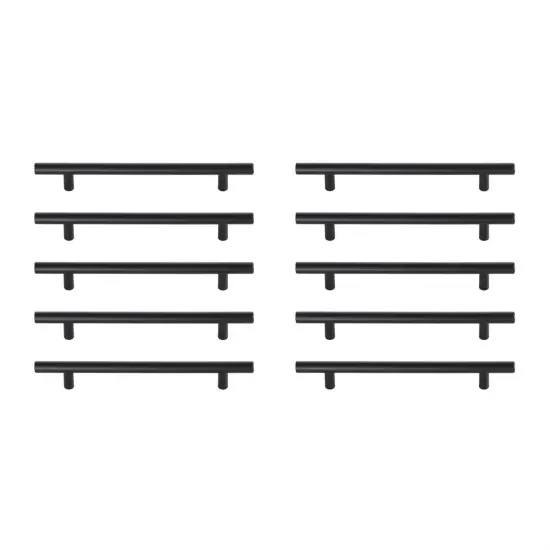 Quinn 6-5/16" Center to Center Matte Black Bar Pull Multipack (set of 10) {1}