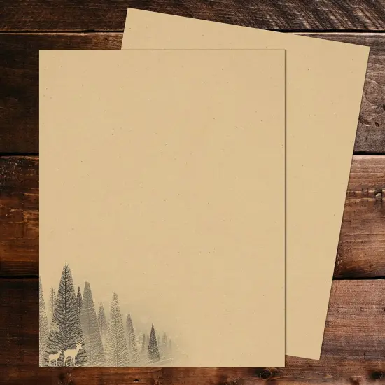 Great Papers! Winter Forest Kraft Holiday Letterhead, Invitations and Announcements, Printer Friendly, 8.5"x11", 40 Pack {3}