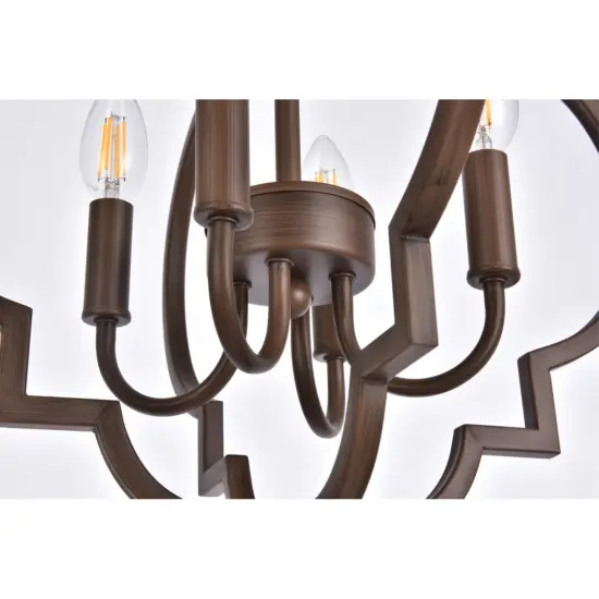 Sandara 4 lights pendant in weathered oak {6}