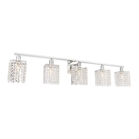 Phineas 5 light Chrome and Clear Crystals wall sconce {4}