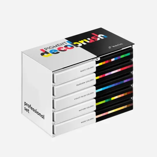 PIGMENT decobrush PROFESSIONAL Set 60 pcs. (Basic, Passion, Violet-Blue, Nature, Nude) {3}