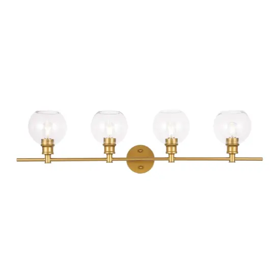 Collier 4 light Brass and Clear glass Wall sconce {1}