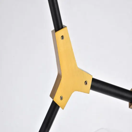 Cavoli 9 light in Light Antique Brass and Flat Black Pendant {6}