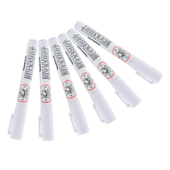 Risky's Tools of the Trade Platinum 3mm Buckshot 6 Pack of White Acrylic Paint Pens for Graffiti or Fine Art {4}