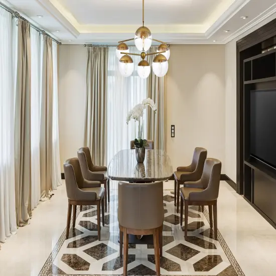 Eclipse 6 Lights Brass Pendant With Clear Glass {2}