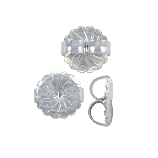 JewelrySupply Replacement Earring Backs Extra Heavy 9.5mm Sterling Silver (1 Pair of Sterling Silver Earring Backs) {1}