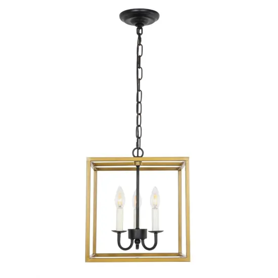 Eclipse 3 light Brass and Black pendant {3}